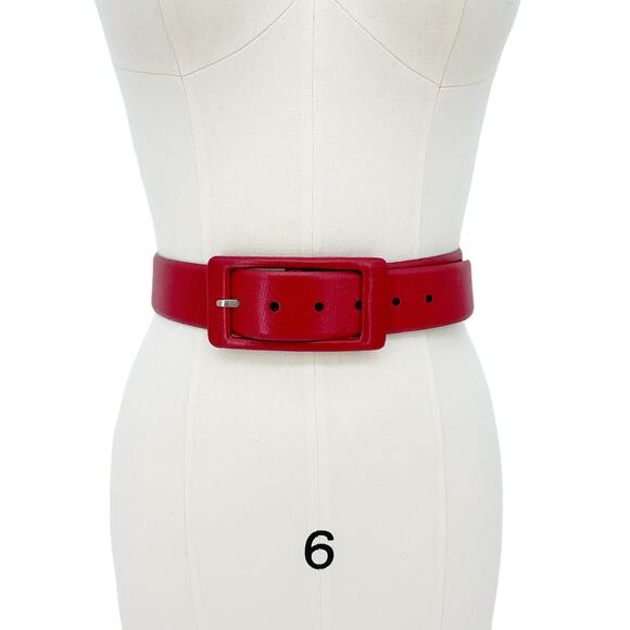 Jil SANDER Leather Belt with Leather Buckle in Red XS main image 4